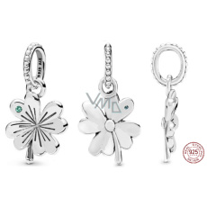 Charm Sterlingové stříbro 925 Čtyřlístek pro štěstí, přívěsek na náramek příroda