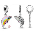 Charm Sterlingové stříbro 925 Barevná duha, přívěsek na náramek symbol