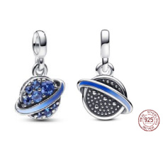 Charm Sterlingové stříbro 925 Planeta Saturn - Mini medailon, přívěsek na náramek vesmír Charm Sterlingové stříbro 925 Planeta Saturn - Mini medailon, přívěsek na náramek vesmír