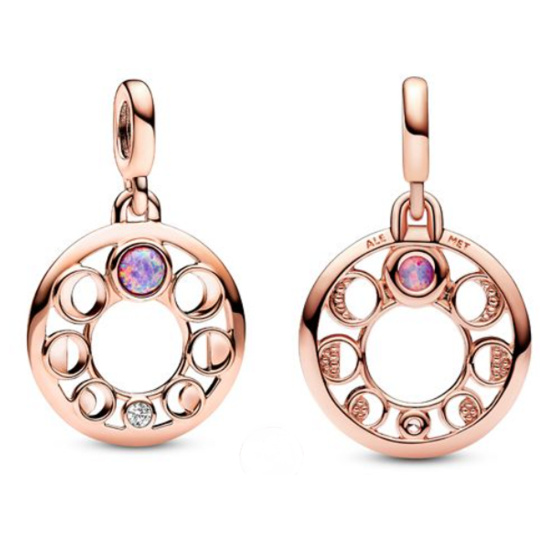 Charm Mini medailon - Fáze Měsíce přívěsek na náramek, vesmír