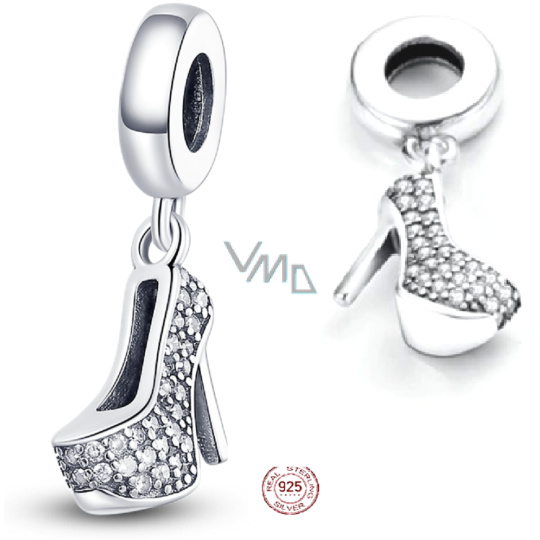 Charm Sterlingové stříbro 925 Chic style - třpytivý střevíček na jehlách, přívěsek na náramek, zájmy Charm Sterlingové stříbro 925 Chic style - třpytivý střevíček na jehlách, přívěsek na náramek, zájmy