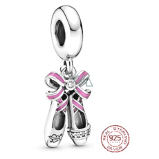Charm Sterlingové stříbro 925 Baletní střevíčky, přívěsek na náramek zájmy Charm Sterlingové stříbro 925 Baletní střevíčky, přívěsek na náramek zájmy