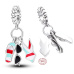 Charm Sterlingové stříbro 925 Chic style - Letní zábava, brýle, plavky, žabky, 3v1 přívěsek na náramek, zájmy