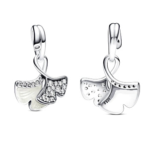 Charm Ginkgo Biloba list symbol zdraví, houževnatosti, přívěsek na náramek příroda