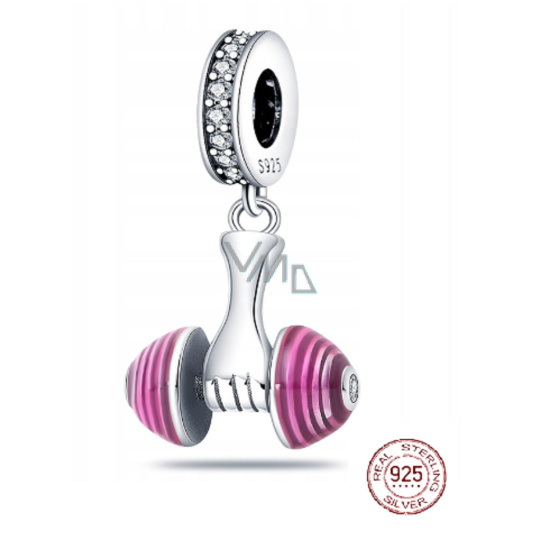 Charm Sterlingové stříbro 925 Gymnastická činka, přívěsek na náramek sport Charm Sterlingové stříbro 925 Gymnastická činka, přívěsek na náramek sport