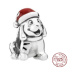 Charm Sterlingové stříbro 925 Vánoční štěně, korálek na náramek Vánoce