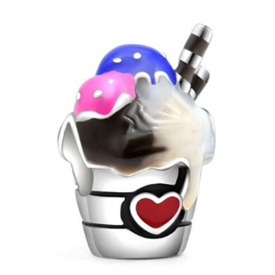 Charm Zmrzlinový pohár, korálek na náramek, jídlo a pití