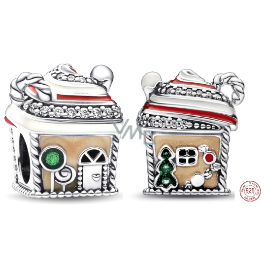 Charm Sterlingové stříbro 925 Perníková chaloupka, korálek na náramek Vánoce Charm Sterlingové stříbro 925 Perníková chaloupka, korálek na náramek Vánoce