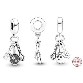 Charm Pekařský - špachtle, pánev a metla, 3v1 přívěsek na náramek, zájmy