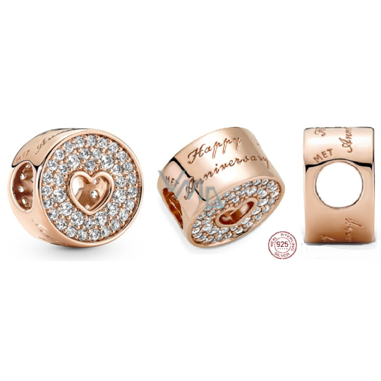 Charm Sterlingové stříbro 925 Rose – Šťastné výročí, stopper, klipový korálek na náramek láska Charm Sterlingové stříbro 925 Rose – Šťastné výročí, stopper, klipový korálek na náramek láska