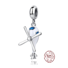 Charm Sterlingové stříbro 925 Helikoptéra, přívěsek na náramek cestování