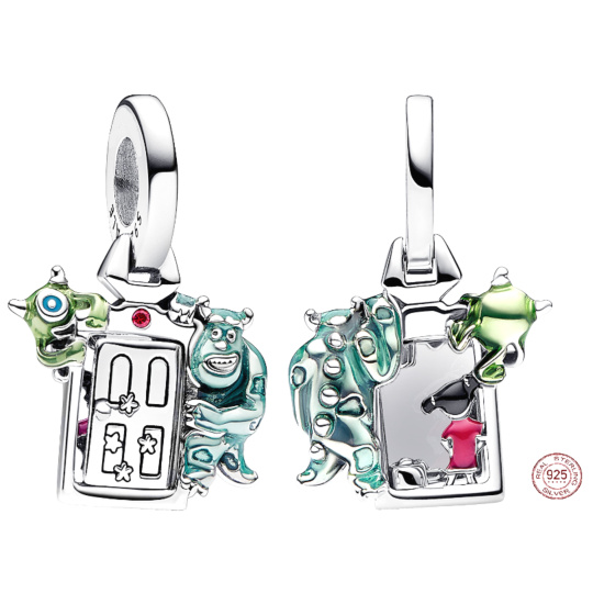Charm Sterlingové stříbro 925 Disney Pixar Příšerky s.r.o., Dveře, přívěsek na náramek, film