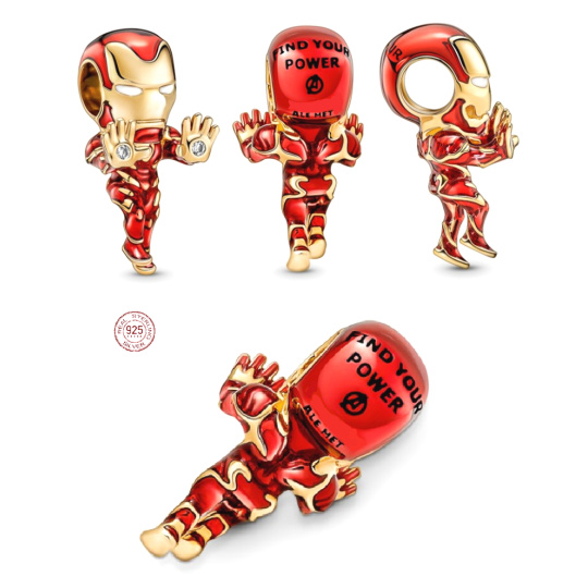 Charm Srebrny 925 Marvel The Avengers, Iron Man, koralik na bransoletkę