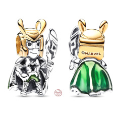 Charm Sterlingové stříbro 925 Marvel The Avengers, Loki, korálek na náramek, film