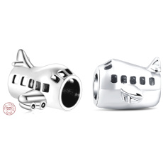 Charm Sterlingové stříbro 925 Letadlo, korálek na náramek cestování