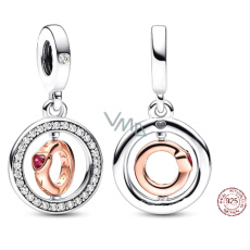 Charm Sterlingové stříbro 925 Láska, která se točí - otočný prsten, přívěsek na náramek láska Charm Sterlingové stříbro 925 Láska, která se točí - otočný prsten, přívěsek na náramek láska