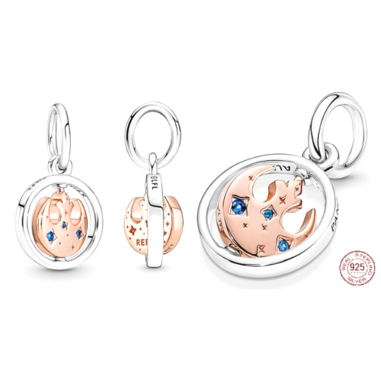 Charm Sterlingové stříbro 925 Marvel Star Wars Rebel Alliance se symbolem, otočný přívěsek na náramek, film