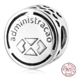 Charm Sterlingové stříbro 925 Administrace, korálek na náramek zaměstnání