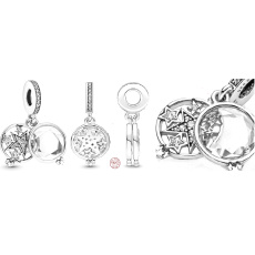 Charm Sterlingové stříbro 925 Zvětšená hvězda, 2v1 přívěsek na náramek vesmír