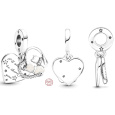 Charm Sterlingové stříbro 925 Přítel pro dvě kočky 2v1, přívěsek na náramek přátelství