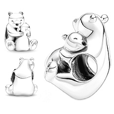 Charm Objímající se lední medvědi, korálek na náramek rodina