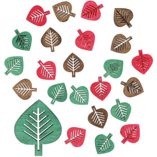 Listy dřevěné barevné 2 cm 24 kusů