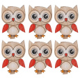 Sovy dřevěné na kolíčku 4 cm 6 kusů