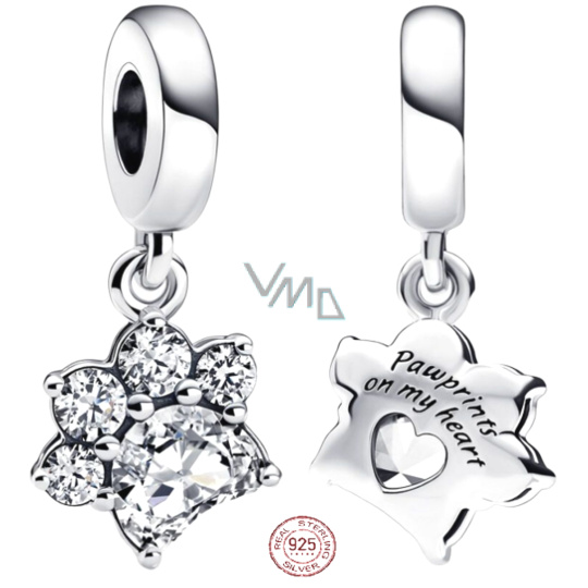 Charm Sterlingové stříbro 925 Jiskřivá tlapka, přívěsek na náramek mazlíček Charm Sterlingové stříbro 925 Jiskřivá tlapka, přívěsek na náramek mazlíček