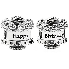 Charm Sterlingové stříbro 925 Veselé narozeniny, korálek na náramek Charm Sterlingové stříbro 925 Veselé narozeniny, korálek na náramek