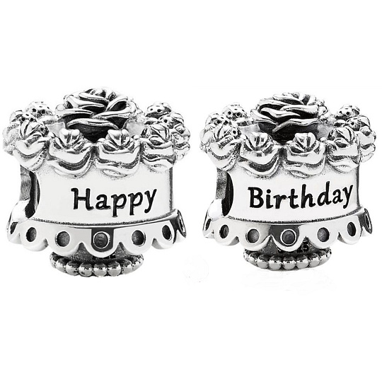 Charm Sterlingové stříbro 925 Veselé narozeniny, korálek na náramek Charm Sterlingové stříbro 925 Veselé narozeniny, korálek na náramek