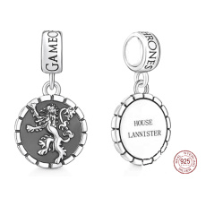 Charm Sterlingové stříbro 925 Hra o trůny erb Lanisterů, přívěsek na náramek, film