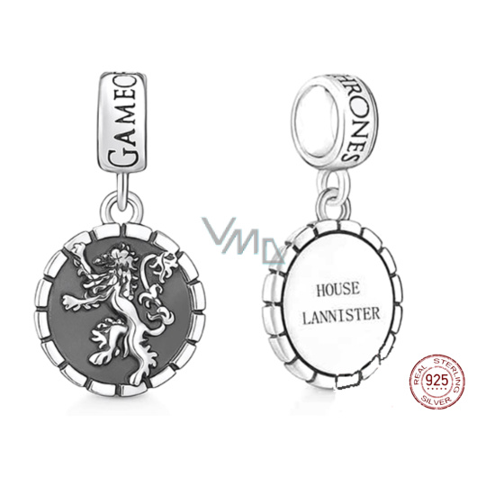 Charm Sterlingové stříbro 925 Hra o trůny erb Lanisterů, přívěsek na náramek, film