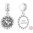 Charm Sterlingové stříbro 925 Hra o trůny erb Targarien, přívěsek na náramek film