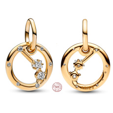 Zawieszka ze srebra próby 925 pozłacana znakiem zodiaku Baran, element do bransoletki