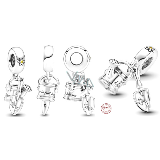 Charm Sterlingové stříbro 925 Konvička a lopatka 2v1, přívěsek na náramek zájmy Charm Sterlingové stříbro 925 Konvička a lopatka 2v1, přívěsek na náramek zájmy