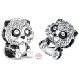 Charm Sterlingové stříbro 925 Rozkošná panda medvídek, korálek na náramek zvíře