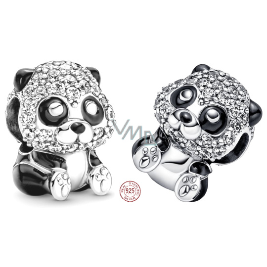 Charm Sterlingové stříbro 925 Rozkošná panda medvídek, korálek na náramek zvíře