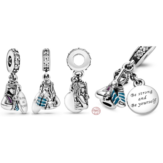 Charm Srebrna 925 Disney Mulan, zawieszka na bransoletkę film