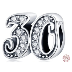 Charm Sterlingové stříbro 925 30 výročí, korálek na náramek