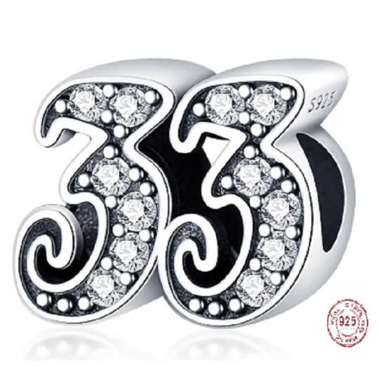 Charm Sterlingové stříbro 925, 33 výročí, korálek na náramek Charm Sterlingové stříbro 925, 33 výročí, korálek na náramek