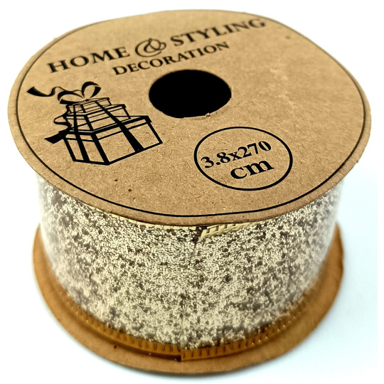 Emocio Stuha zlatá se zlatým glitrem 2700 x 38 mm