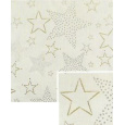 Nekupto Dárkový balicí papír vánoční 70 x 200 cm Bílý, zlaté hvězdy