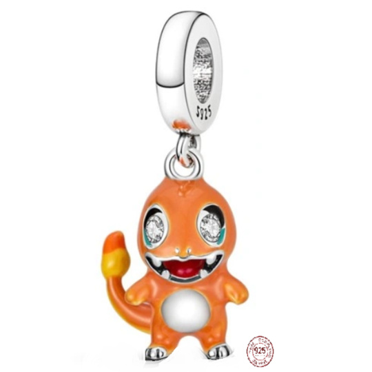 Charm Srebrna 925 Pokémon - Charmander, zawieszka na bransoletkę film