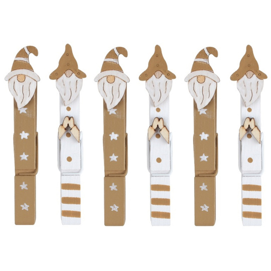 Santové s vousy na kolíčku 8,5 cm 6 kusy