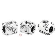 Charm Sterlingové stříbro 925 Paris - cestovatelský kufr, korálek na náramek cestování