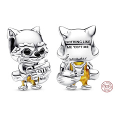 Zawieszka ze srebra próby 925 Marvel Strażnicy Galaktyki, Mysz Rocket, koralik do bransoletki film