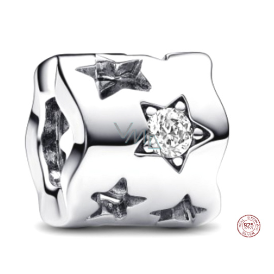 Charm Sterlingové stříbro 925 Třpytivá hvězda s výřezy, klipový korálek na náramek