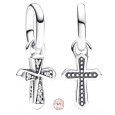 Charm Sterlingové stříbro 925 Křížek - Mini medailon, přívěsek na náramek symbol