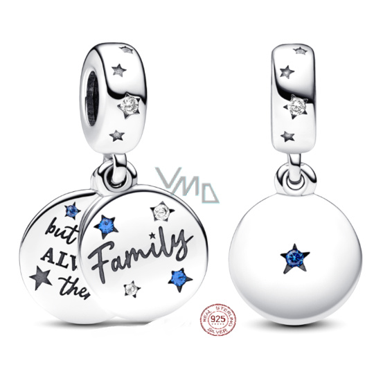 Charm Sterlingové stříbro 925 Láska rodiny, 2v1 přívěsek na náramek rodina