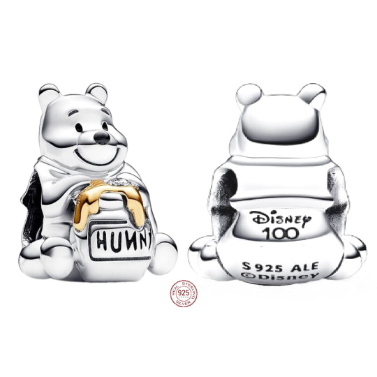 Zawieszka Srebrna 925 Disney 100 lat Myszka Miki, koralik do bransoletki